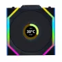 Lian Li UNI FAN SL Wireless LCD 120 12RSLLCD1W1B Reverse Blade ventoinha de caixa, 120 mm, ARGB, PWM, preta