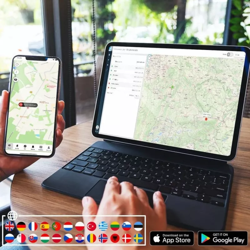 Rastreador GPS YUKAtrack para automóveis, veículos e camiões com cartão SIM e dados ilimitados, localização em direto em toda a Europa