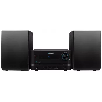 Micro-sistema de áudio doméstico BLAUPUNKT MS14BT — leitor de CD/MP3, Bluetooth, USB, FM RDS, 15 W RMS, preto