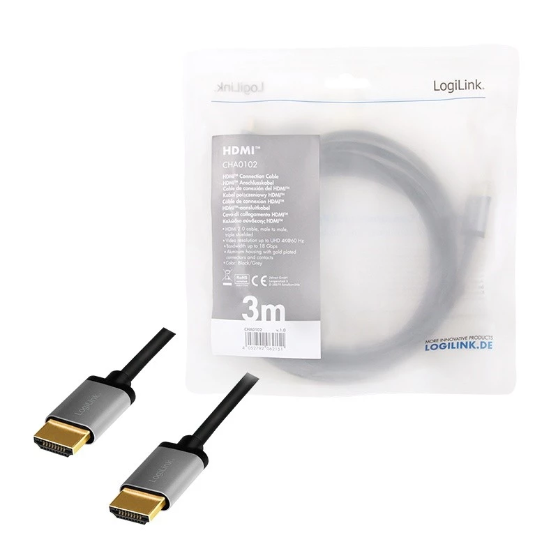 Cabo HDMI LogiLink CHA0102 3m