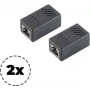 Adaptador ShiverPeaks adaptador de patch modular Cat. 6A 08-01041-2, conector fêmea RJ45 inline