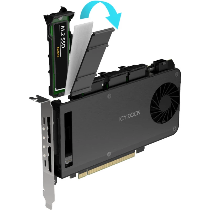 Placa adaptadora 4 x M.2 NVMe SSD Mobile Rack, Icy Dock MB204MP-B