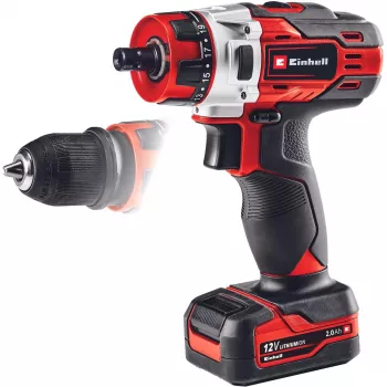 Einhell TE-CD 1. Design do produto: berbequim manual, tipo de bucha: sem chave. Número de velocidades: 2, 20, velocidade em vazio (máx.): 1400 rpm, broca