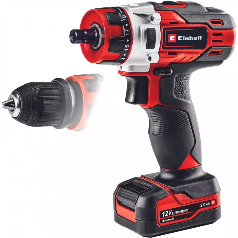 Einhell TE-CD 1. Design do produto: berbequim manual, tipo de bucha: sem chave. Número de velocidades: 2, 20, velocidade em vazio (máx.): 1400 rpm, broca