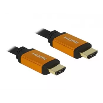 Cabo HDMI DeLOCK 85727 1m Type-A macho para macho preto dourado