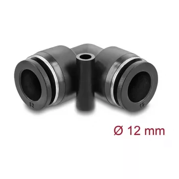 DeLOCK 60748 conector pneumático 12 mm angular 90° com orifício de montagem