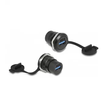 Módulo Keystone DELOCK 86966 — USB 3.2 Gen 1 Type-A para Type-A, preto, 32,5 × 23,5 mm