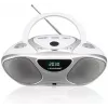 Gravador de CD BLAUPUNKT BB14WH — gravador de CD com reprodução de MP3, USB, LCD, relógio, altifalantes 2x1 W, prateado/branco