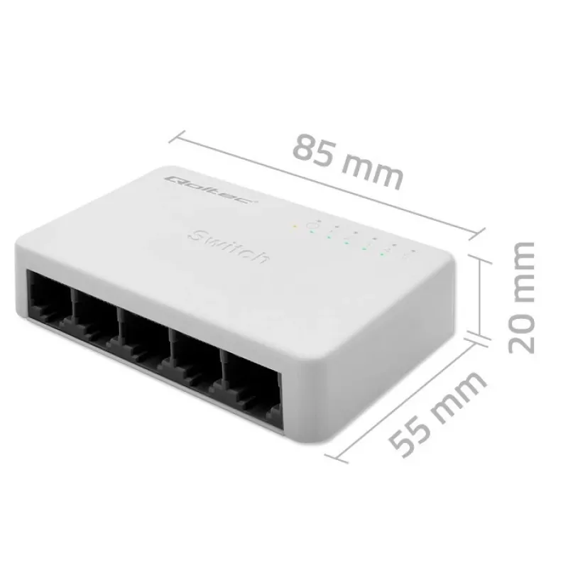Switch de rede 5x porta RJ45 100 Mbit/s LAN