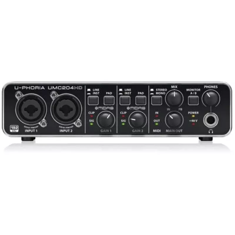 Behringer UMC204HD equipamento musical complementar