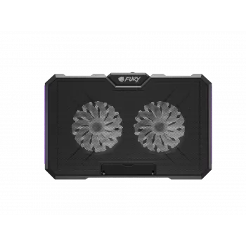 Base de arrefecimento para portátil FURY GUNBAI G3 14,1–17,3 polegadas com 2 ventoinhas, iluminação RGB, 2× USB