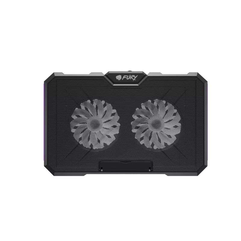 Base de arrefecimento para portátil FURY GUNBAI G3 14,1–17,3 polegadas com 2 ventoinhas, iluminação RGB, 2× USB