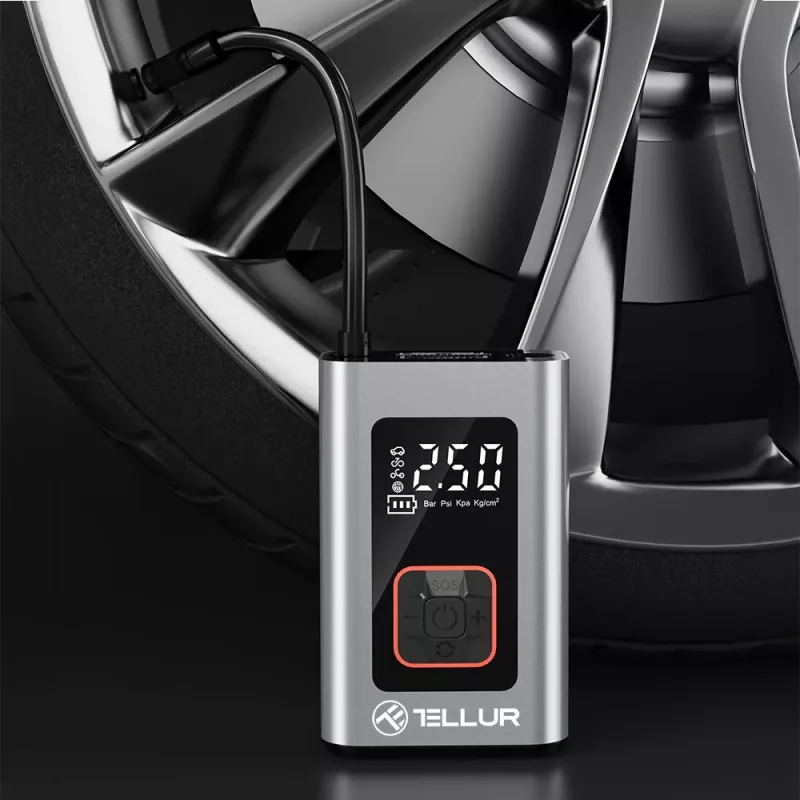 Compressor de ar portátil Tellur TLL158571 12V 150 PSI para pneus de automóvel e insufláveis