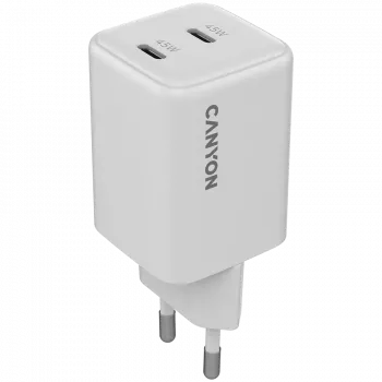 Carregador rápido AC universal branco Canyon CU45AC para interiores