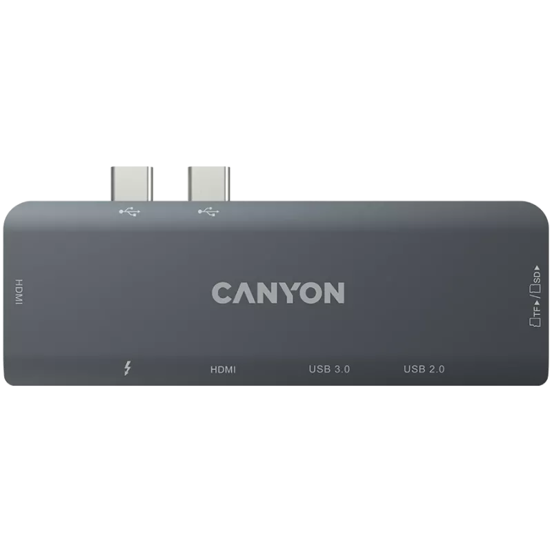 Leitor de cartões SD Canyon DS-5 USB 2.0 Type-C cinzento 60 Hz