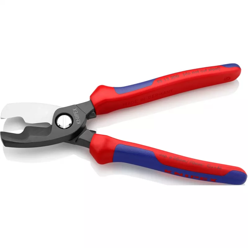 Knipex 95 12 200 tesoura para cabos de lâmina dupla, 200 mm