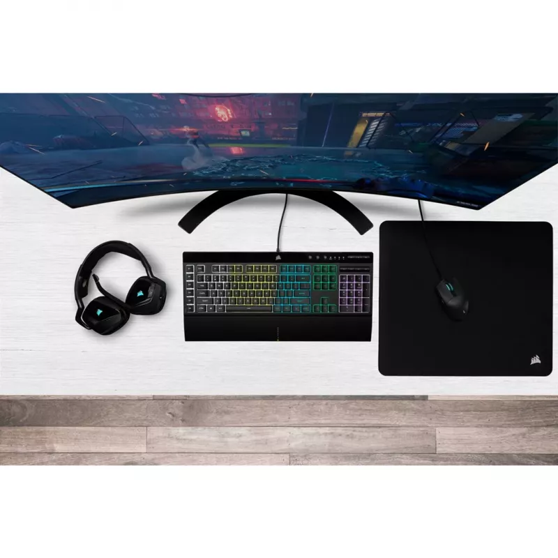 Teclado gaming Corsair K55 RGB PRO USB QWERTZ alemão preto