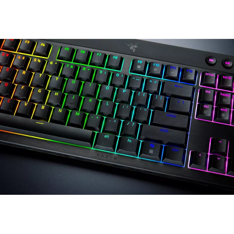 Teclado gaming Razer BlackWidow V4 Low-profile Wireless — teclas mecânicas low-profile, Bluetooth e 2,4 GHz