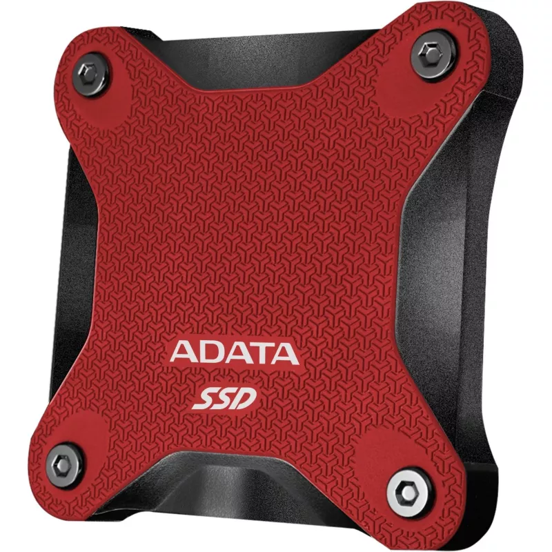 SSD externo ADATA SD620 1 TB, portátil USB 3.2 Gen 2 (Micro-USB B), velocidade de leitura 520 MB/s, velocidade de escrita 460 MB/s, resistente a choques, Vermelho