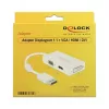 Cabo adaptador DELOCK DisplayPort macho > 1 x VGA + 1 x HDMI + 1 x DVI 24+1 branco