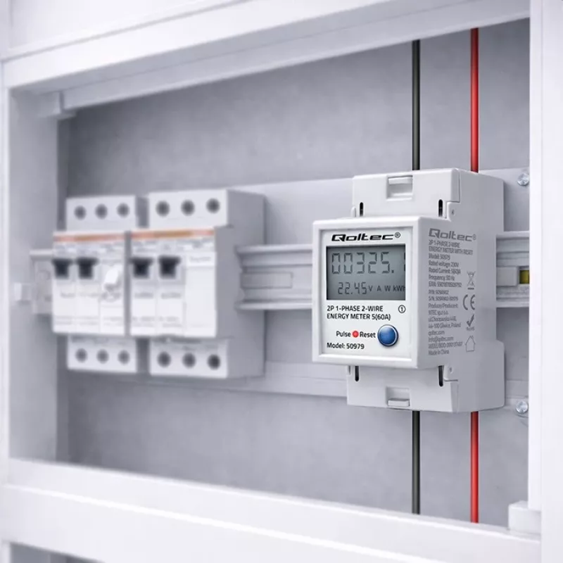 Contador de energia QOLTEC monofásico calha DIN 230V (MPN 50979)