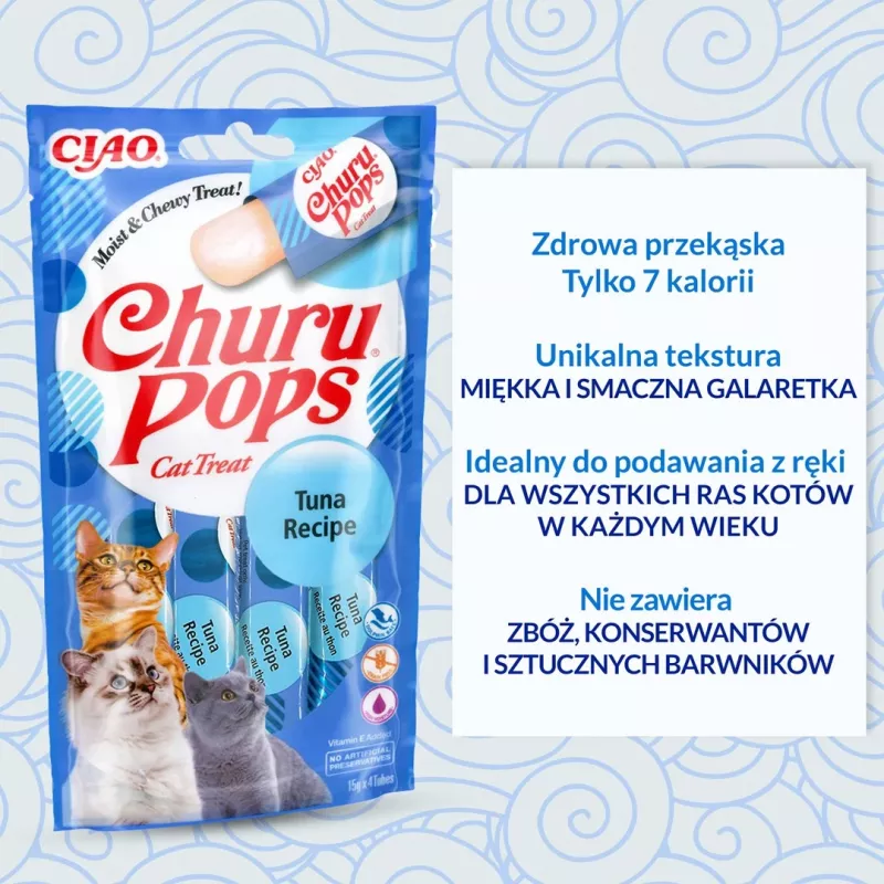INABA Churu Pops atum - guloseima para gatos - 4x15 g