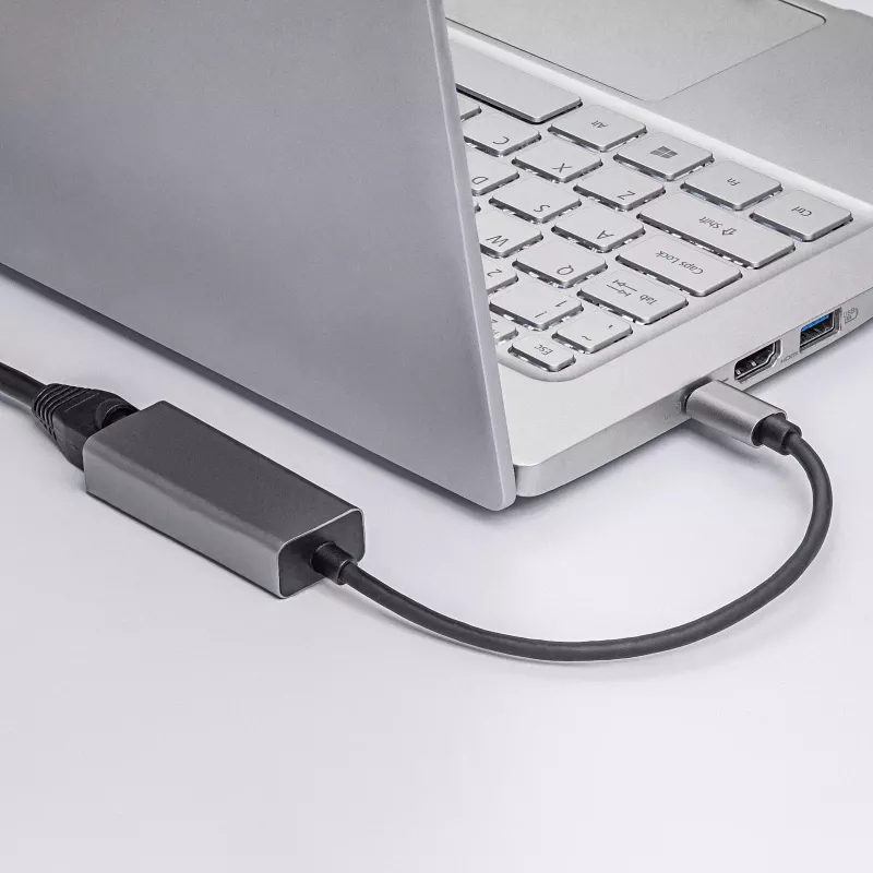 Adaptador USB-C para Gigabit Ethernet Akyga AK-AD-65, RJ45, 15 cm, prateado