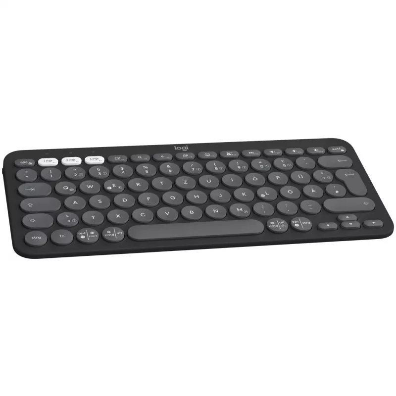 Logitech Pebble Keys 2 K380s - teclado - sem fios - Bluetooth LE - QWERTZ - alemão - Tonal Graphite (920-011795)