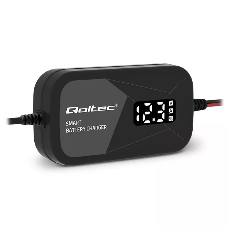 Carregador de baterias QOLTEC 52492 12V 2A com controlo por microprocessador e regeneração de células