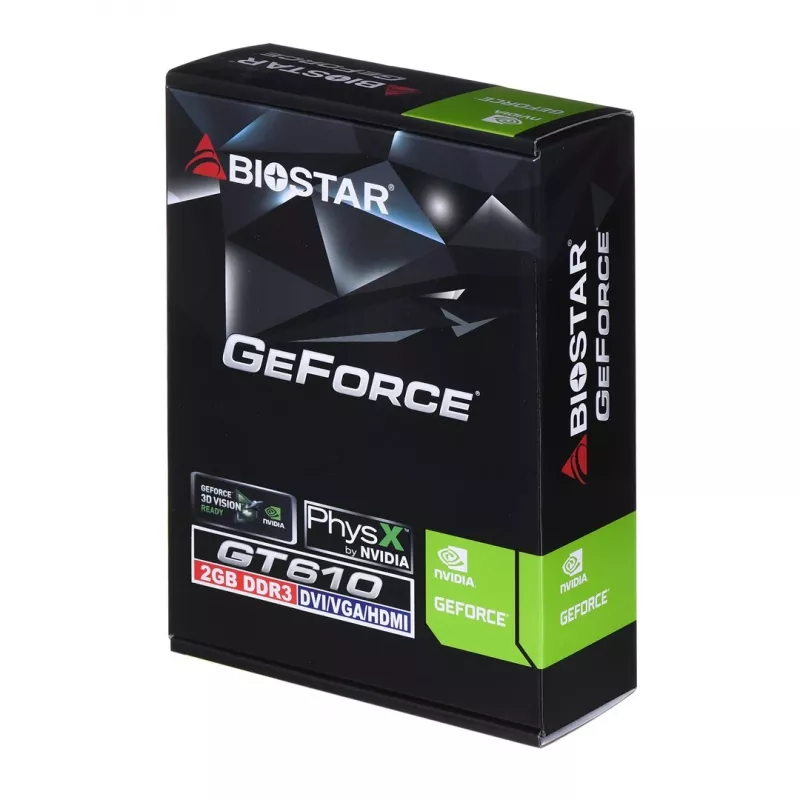 Placa gráfica BIOSTAR GeForce GT 610 — 2 GB GDDR3, 64 bits, PCIe x16, 700 MHz