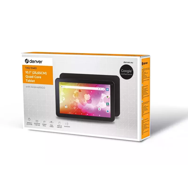 Tablet Denver TAQ-10463 10,1 polegadas Quad-Core 2 GB RAM 16 GB armazenamento Android 10 GO