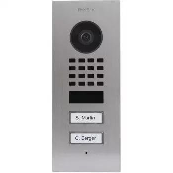 Intercomunicador de vídeo DoorBird D1102V aço inoxidável V2A com 2 botões de chamada