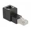 Adaptador DeLOCK ficha RJ45 para conector fêmea RJ45 Cat.6A angular 90° (para cima) preto