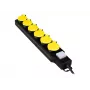 Extensão de energia LogiLink LPS256 1.5m 6 tomadas AC exterior preto amarelo