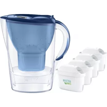Jarra filtrante de água BRITA Marella XL, filtro de mesa com cartuchos MAXTRA, depósito de 3,5 l, capacidade de filtração de 2 l, azul