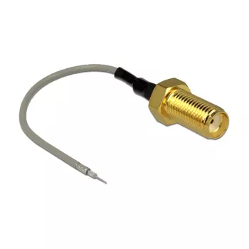 Cabo coaxial DeLOCK 89600 94,8 m SMA extremidade aberta estanhada dourado cinzento