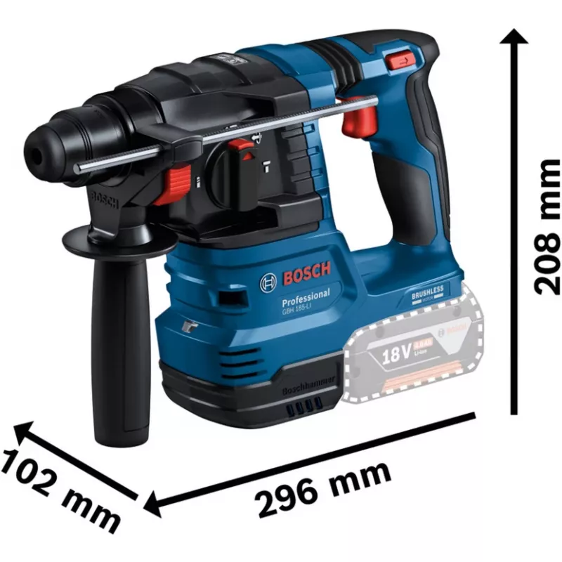 Conjunto Professional 18V, GBH 18V-22 + GSR 18V-65 + GWS 18V-8 Professional, conjunto de ferramentas azul, 2x bateria de iões de lítio 5,0Ah, em 3 L-BOXX