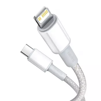 Cabo trançado Baseus High Density USB-C para Lightning, 20W, PD, 2m (branco)