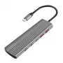 Hub LogiLink USB 3.2 Gen2 4+1 portas 2x USB-A 2x USB-C PD 100W alumínio