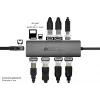 Alcasa HUB-C001A Hub de interface USB Type-C 5000 Mbit/s antracite
