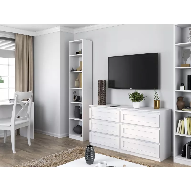 top e shop W40 PAFOS BIA vitrina — aglomerado branco, 290×400×2000 mm