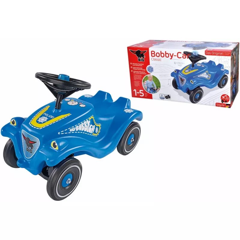 Carro de passeio Simba-Dickie BIG Bobby-Car Classic Police, propulsão por empurrão, plástico, 4 rodas, a partir de 1 ano