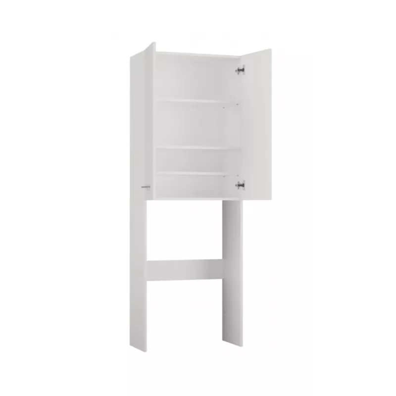 Armário de arrumação de casa de banho Top e Shop POLA DD BIEL – montagem na parede, estrutura branca, 4 prateleiras