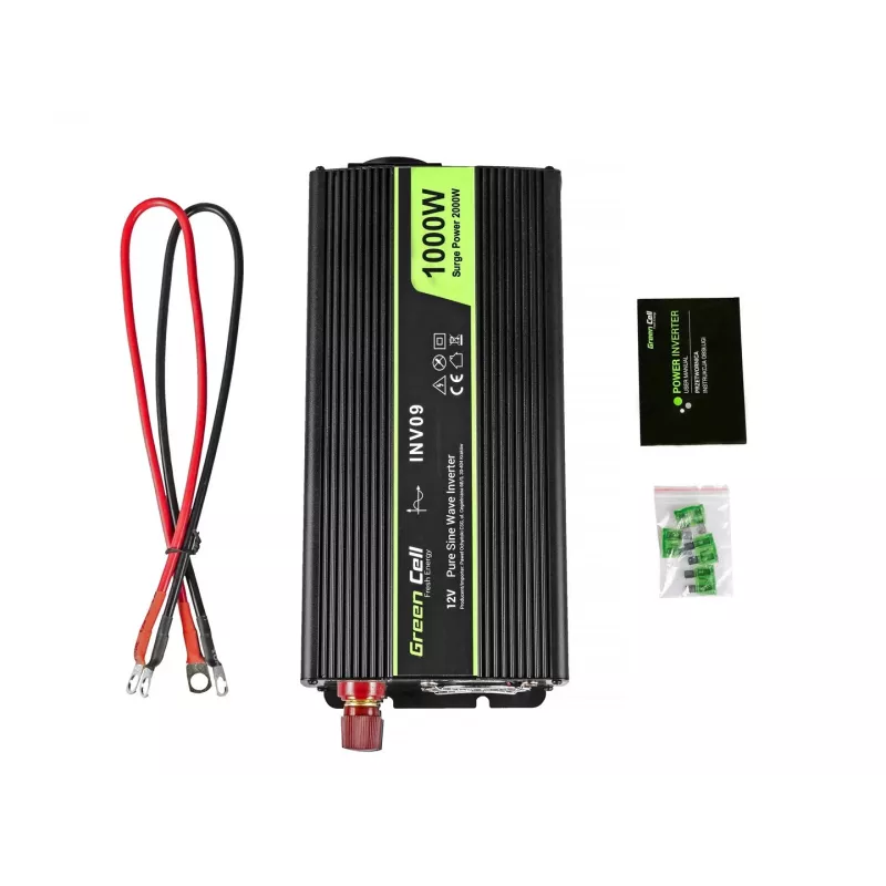 Conversor de tensão Green Cell INV09 para automóvel 1000 W preto