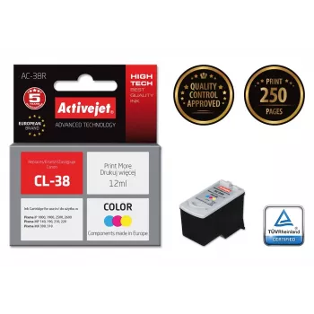 Tinta Activejet AC-38R (substituto de Canon CL-38; Premium; 12 ml; cor)