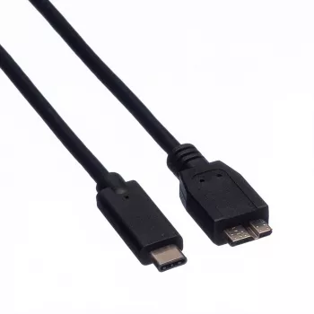 ROLINE - Cabo USB - Micro-USB 3.0 Type-B (M) para USB Type-C (M) - 1 m - preto (11.02.9006)
