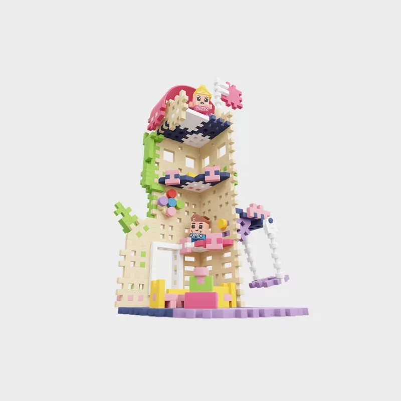 Marioinex Mini Waffle Princess Fantasy Torre, blocos de construção de 148 peças