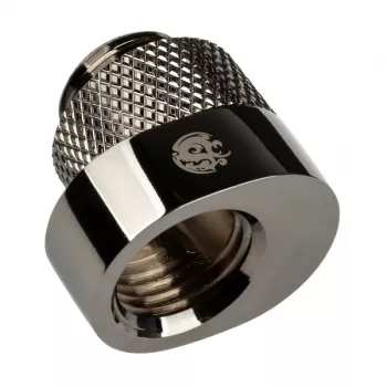 Adaptador BitsPower X-Cross G1/4 polegadas rosca macho para G1/4 polegadas rosca fêmea, desvio de 5 mm, preto brilhante