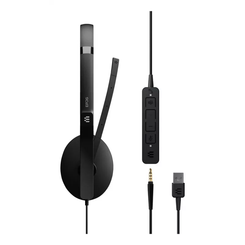 Headset EPOS ADAPT 165T USB II com fios, arco de cabeça, escritório/call center, USB Type-A, preto