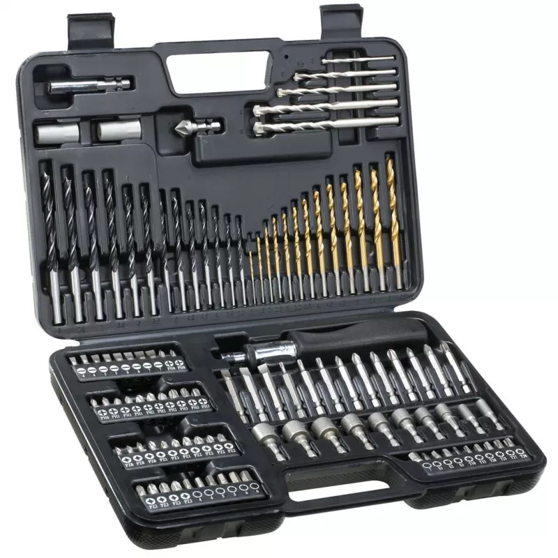 Conjunto de brocas DeWALT DT0109-QZ — 109 unid. para alvenaria, metal e madeira com mala de transporte